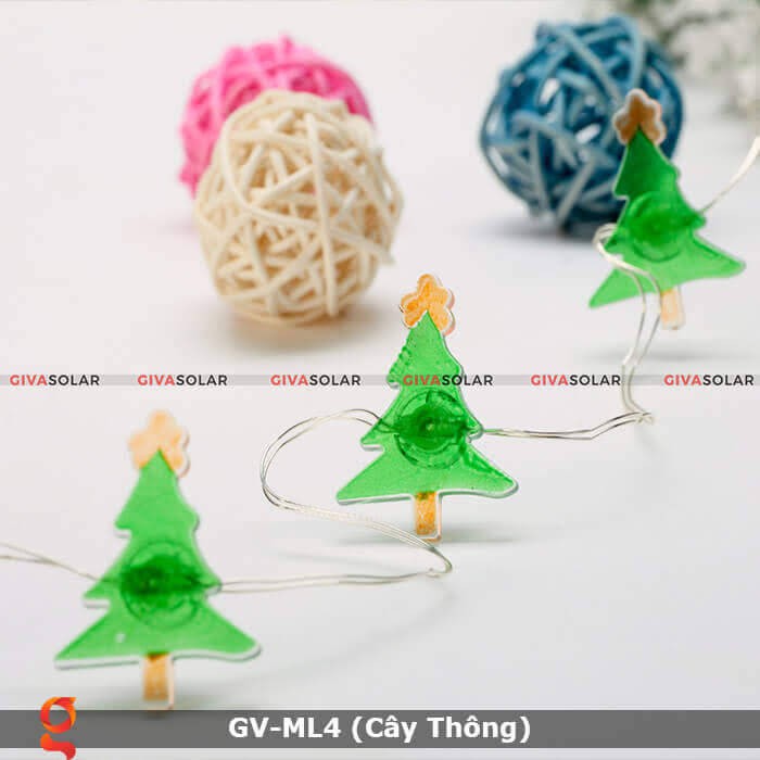 Dây đèn led 30 bóng dài 3m hình cây thông trang trí giáng sinh noel phòng ngủ GIVASOLAR-ML4