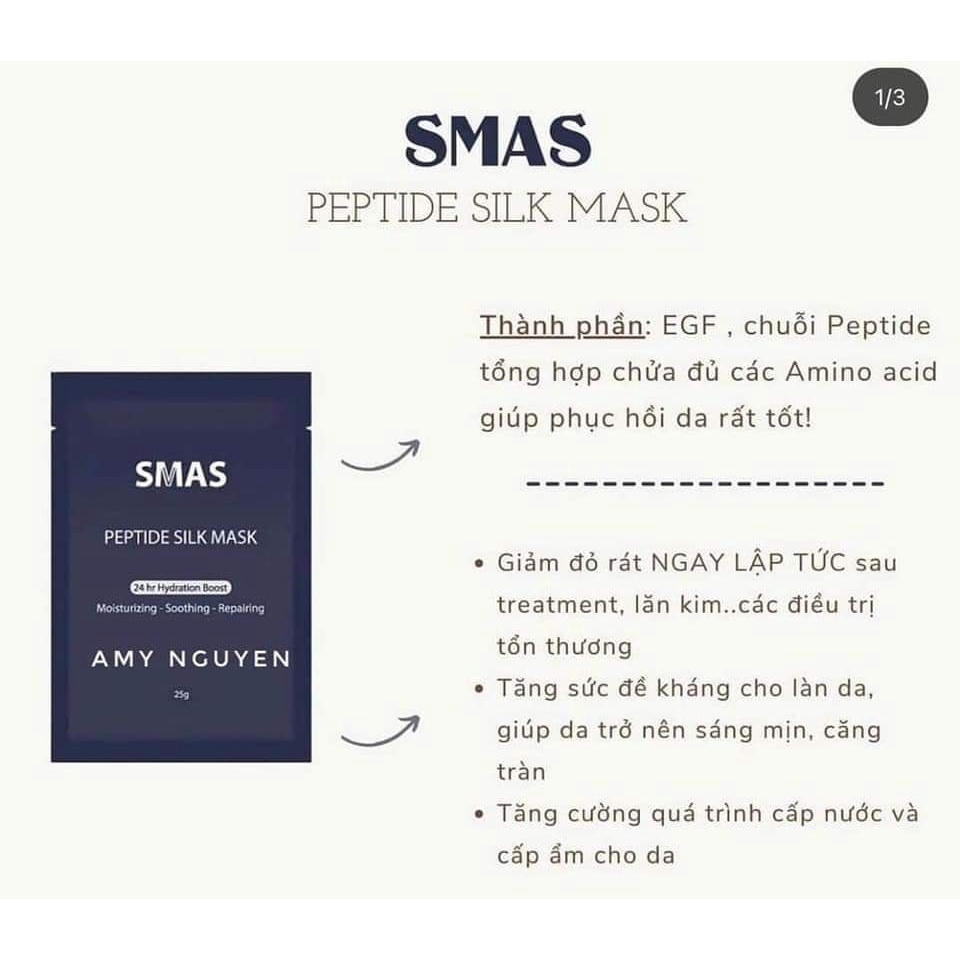 Mặt Nạ Phục Hồi Cấp Ẩm Cao Cấp Smas Peptide Silk Mask -1 Miếng