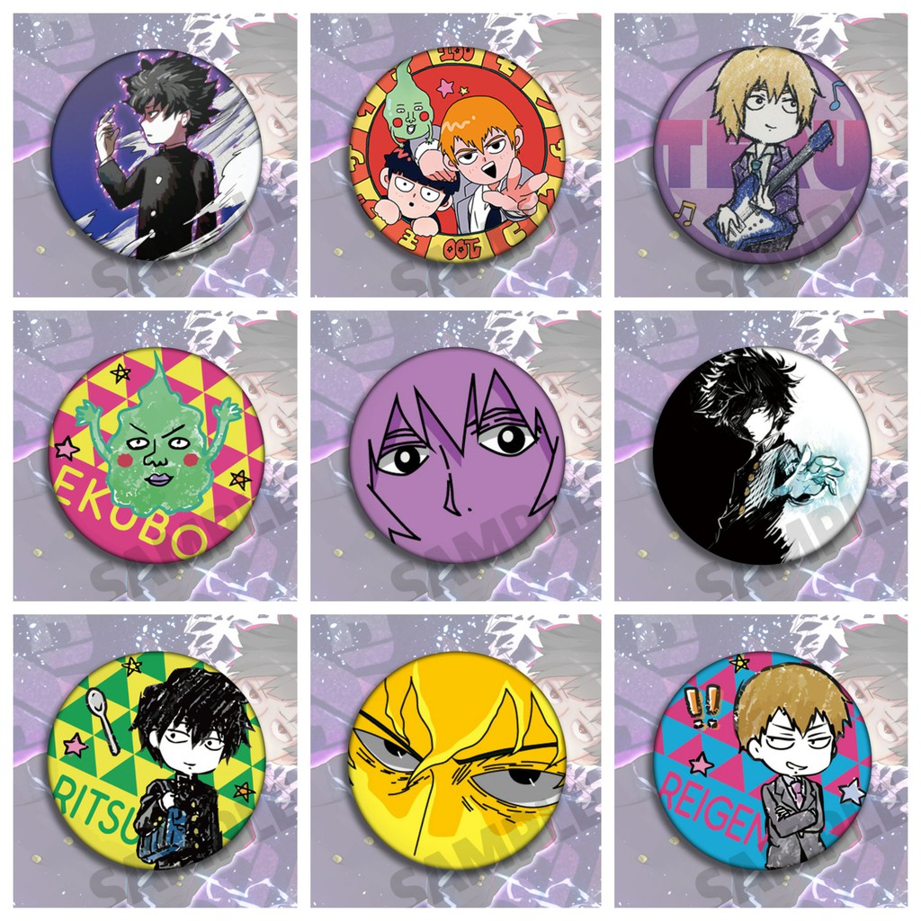 Huy hiệu IN HÌNH Mob Psycho 100 Cậu bé siêu năng lực anime chibi dễ thương tiện lợi