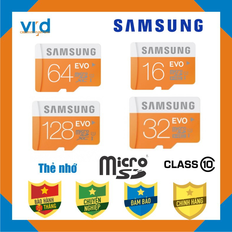 Thẻ nhớ SamSung Micro SDXC UHS-1 Card 128GB, 64GB, 32GB, 16GB - Bảo hành 5 năm | WebRaoVat - webraovat.net.vn