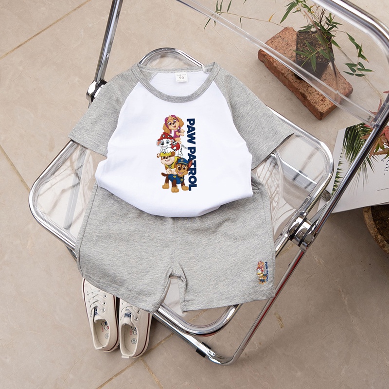 Set Áo Thun Tay Ngắn 100% Cotton 6 Màu In Hình Paw Patrol CC030