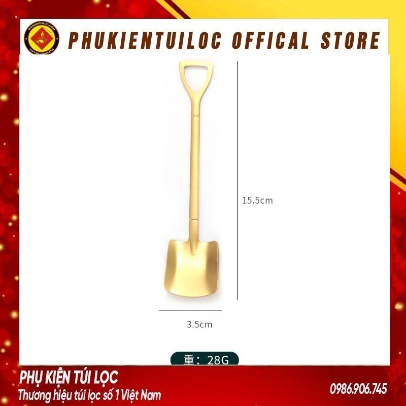 Thìa thép không gỉ thìa vuông hình xẻng vàng  khuấy cà phê thìa cà phê đa dạng mẫu mã, kiểu dáng- Phukientuiloc.com
