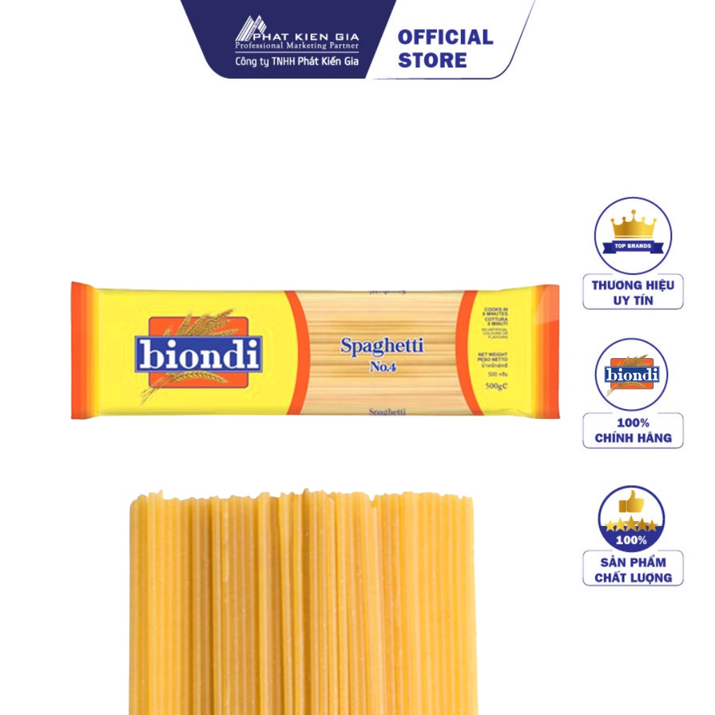 Mì Ý Spaghetti Số 4 Biondi 500g 