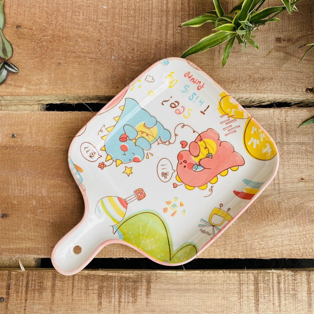 Chén Dĩa Dễ Thương Đĩa Sứ Set Bát Đĩa Decor Bát Ăn Cơm Chén Sứ Đẹp sét khủng long hồng 21 món xinh yêu