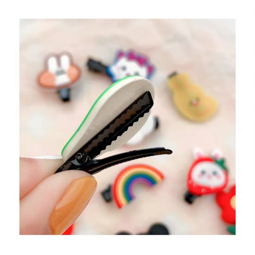 Vỉ 10 Kẹp Tóc Hoạt Hình Ngộ Nghĩnh Cho Bé