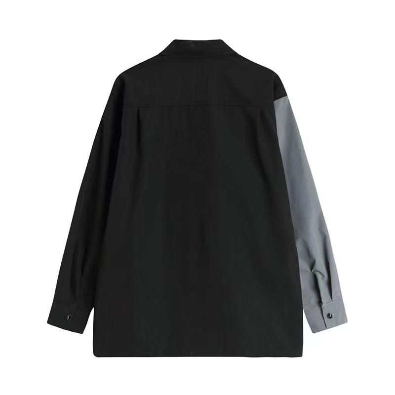Áo Sơ Mi Tay Dài Phối Màu Tương Phản Thời Trang Xuân Thu 2022 Cho Nam Và Nữ