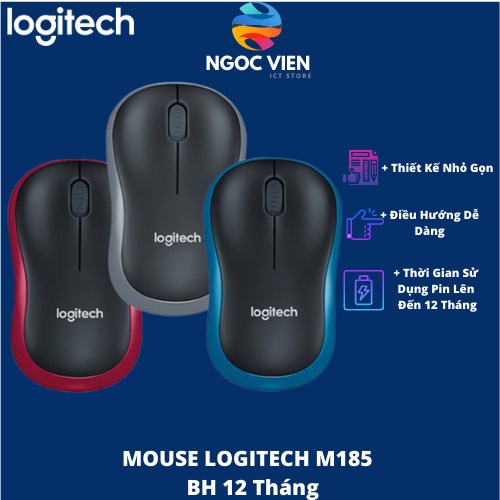 Chuột Không Dây LOGITECH M185 - Nhiều Màu | Bảo hành 36 Tháng