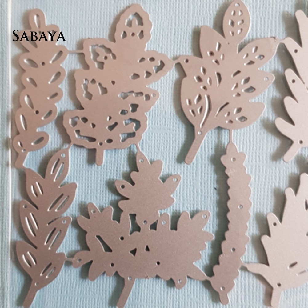 Set khuôn kim loại cắt giấy hình lá dễ thương