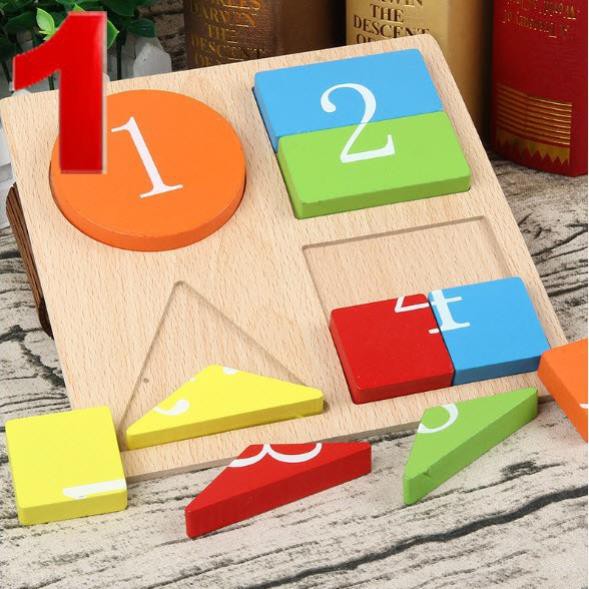 Đồ chơi xếp hình bằng gỗ, đồ chơi giáo dục thông minh Loại To 20x20cm giúp bé tư duy linh hoạt với các hình học- Babibo