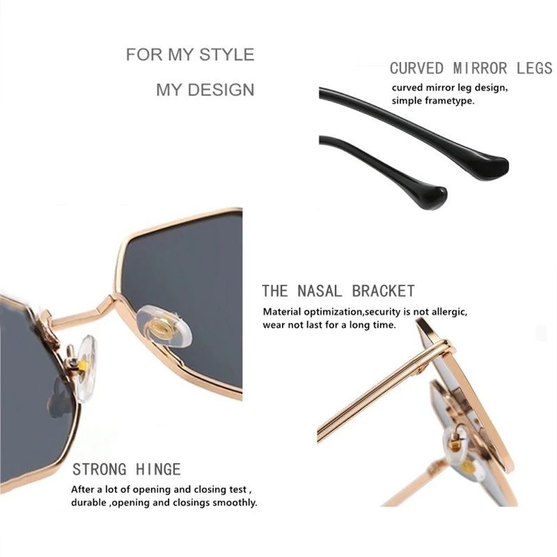 Kính mát gọng kim loại chống tia UV phong cách vintage thời trang cho nam và nữ