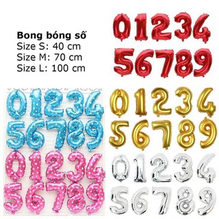 Bóng số 1-6 trang trí sinh nhật size 40cm 4.9