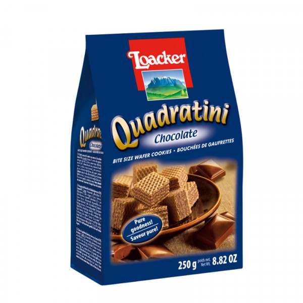 Bánh xốp Loacker Quadratini - socola, socola đắng, vani, hạt dẻ, tiramisu 125g