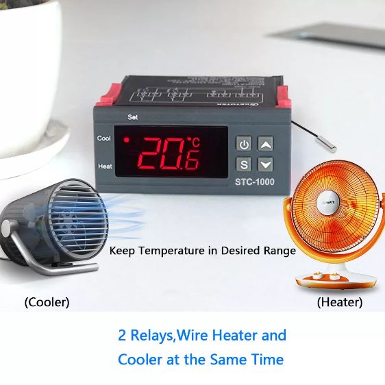 Bộ điều khiển nhiệt độ dùng cho ấp trứng, lò sấy STC-1000 AC220V 1500W