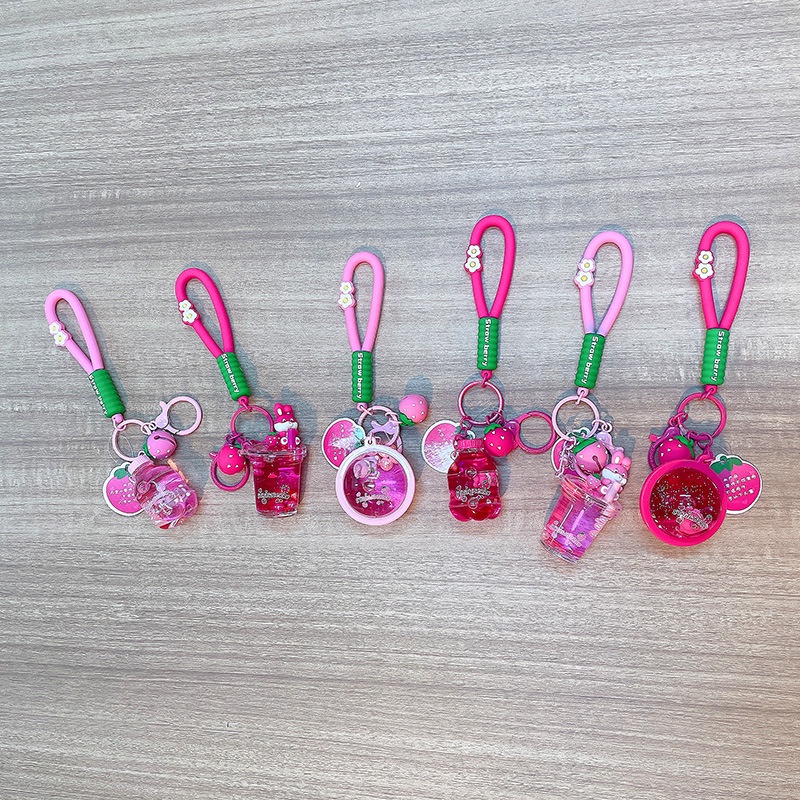 Móc Khóa acrylic Hình Chú Thỏ Và Ly Trà Sữa Dễ Thương