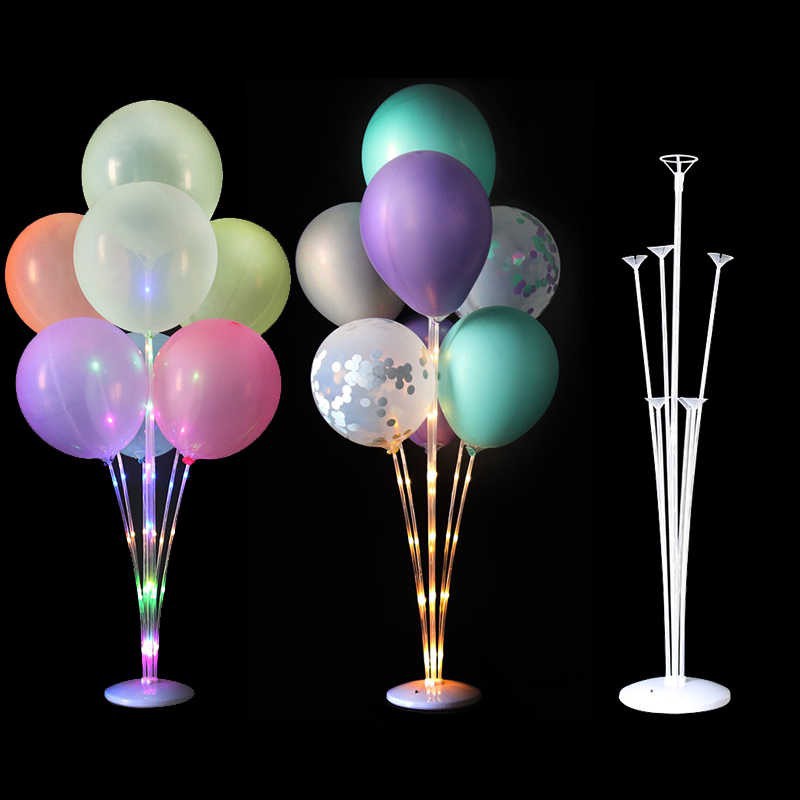 (có đèn led) Trụ gắn bóng bay để bàn gồm 7 thanh mica cao 75cm vs ABSHOP