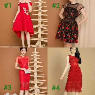BST1 ĐẦM DỰ TIỆC ĐỎ XÚNG XÍNH CHƠI TẾT RED COLLECTION