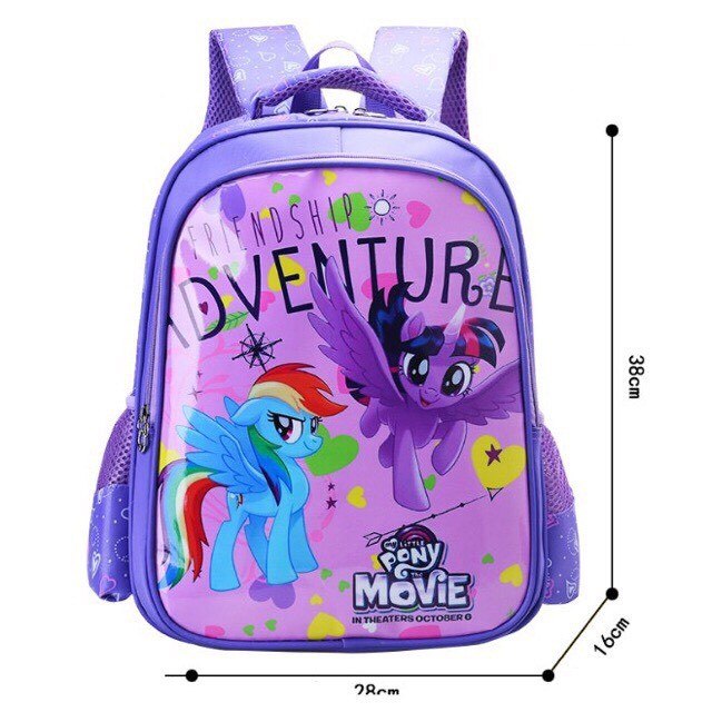 Cặp ba lô cho bé học tiểu học cấp 1 hình pony tím
