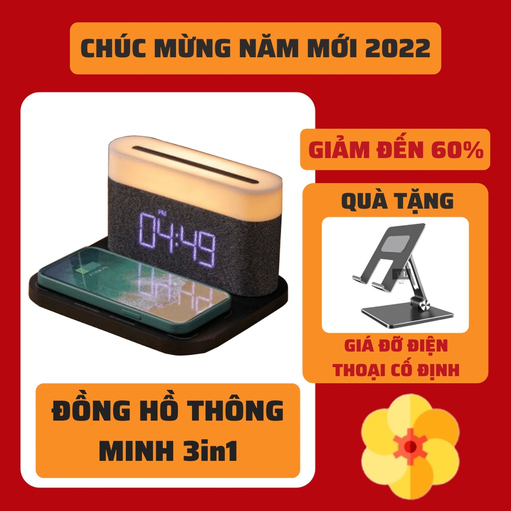 Đồng Hồ Thông Minh LED Đa Năng - Đồng hồ điện tử để bàn Decor, báo thức, sạc không dây, đèn học tuỳ chỉnh màu sắc