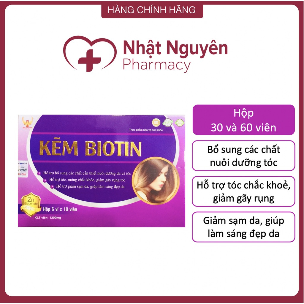 KẼM BIOTIN - Thực phẩm hỗ trợ tóc, móng, da