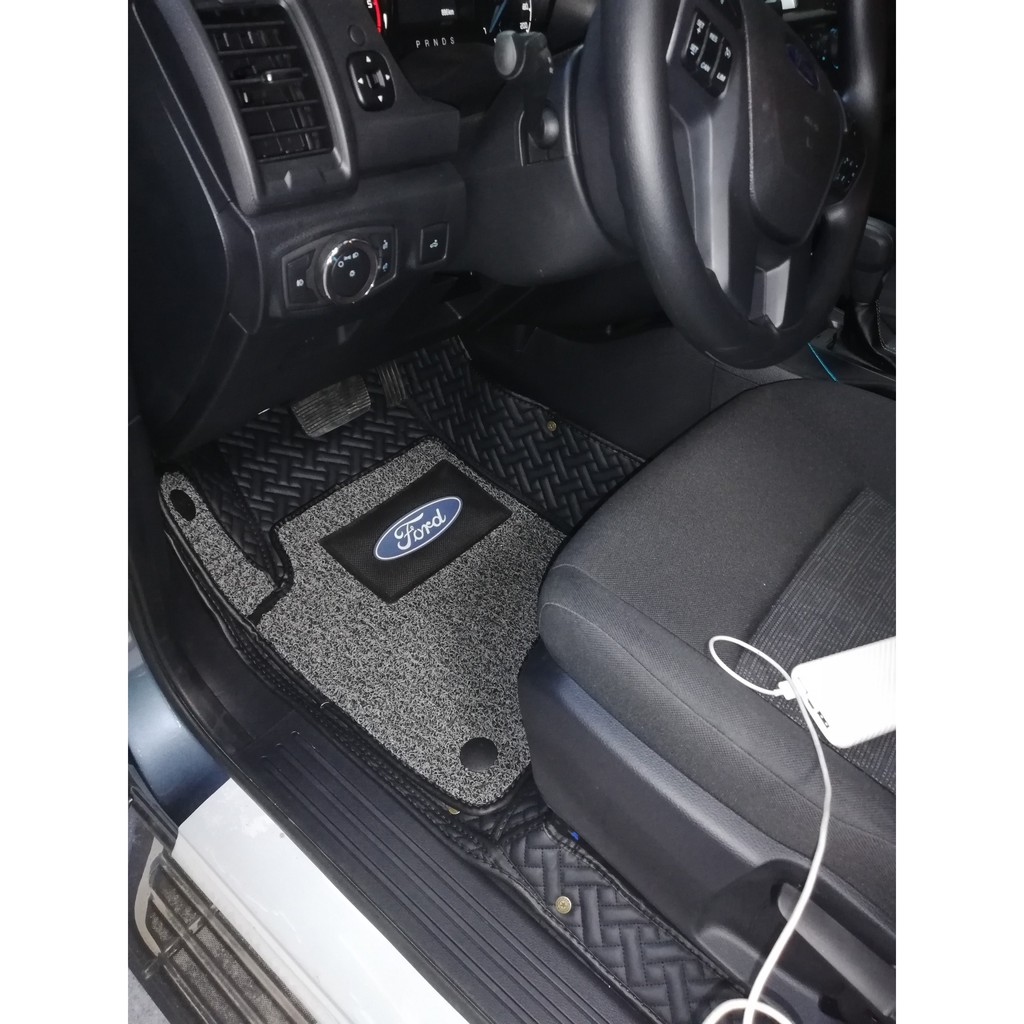 Thảm lót sàn ôtô da Cacbon cho Ford Ranger 2016 - 2020