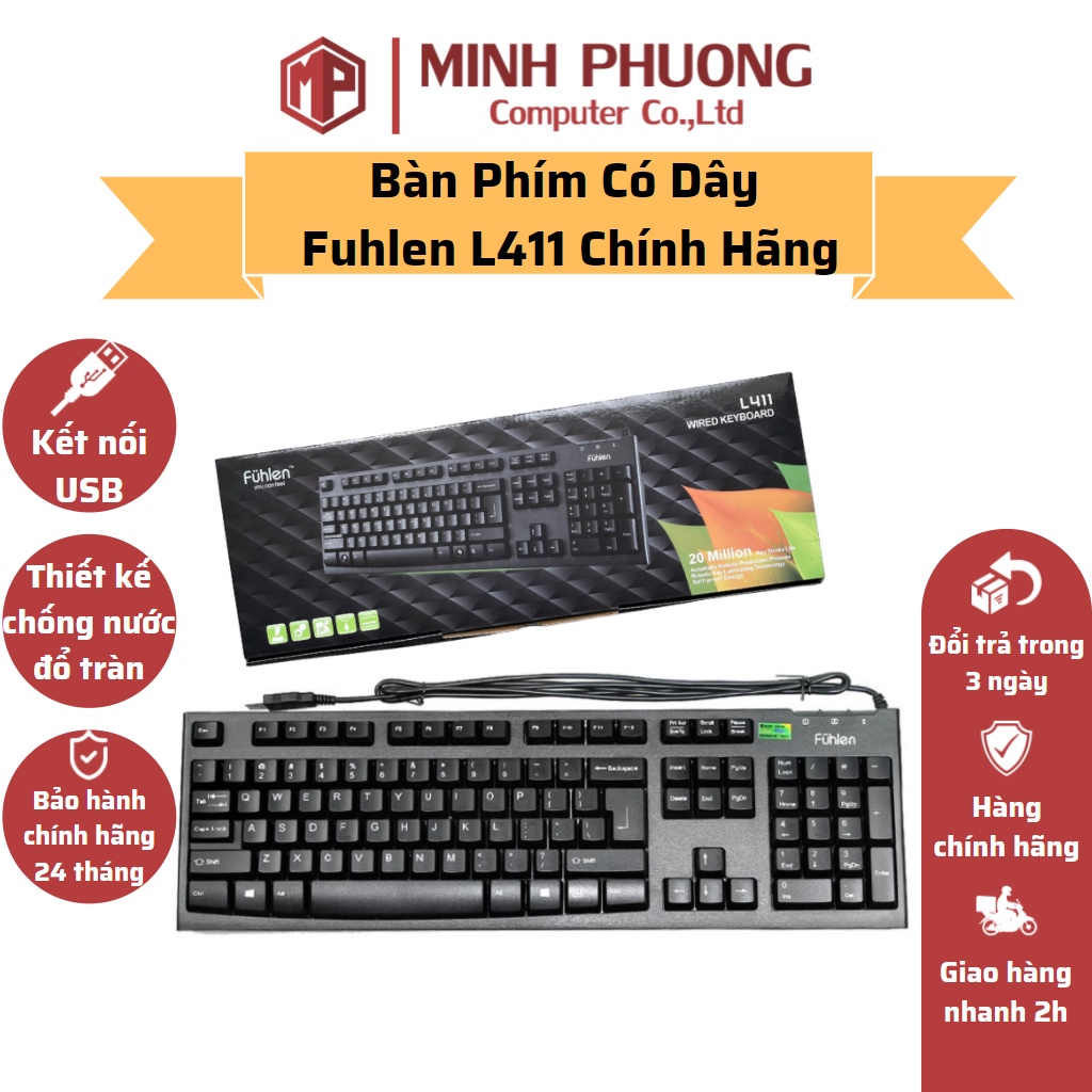 Bàn phím Fuhlen L411 USB - Hàng chính hãng