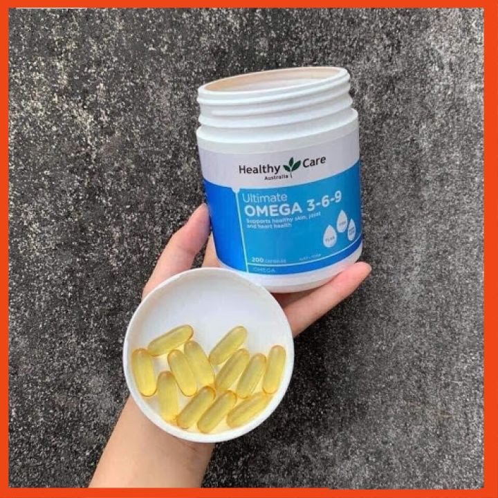 Omega 369 Healthy Care Úc 200v	 mẫu mới chuẩn auth, hỗ trợ tim mạch, huyết áp & sức khỏe
