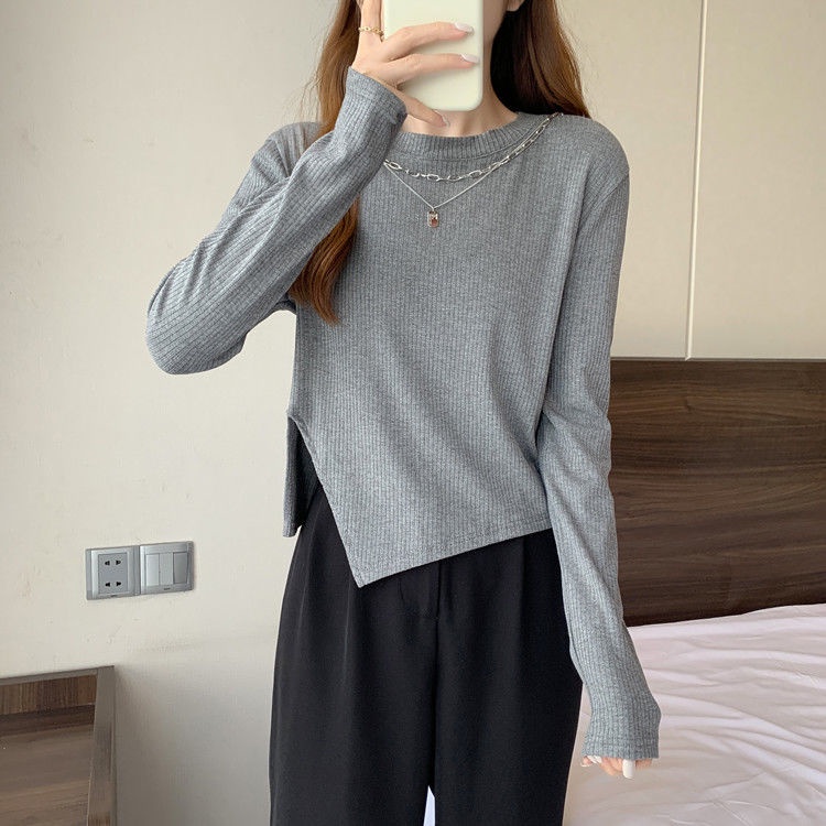 Áo Thun Dài Tay Dáng Ôm Thiết Kế Bất Đối Xứng JL-TX-464