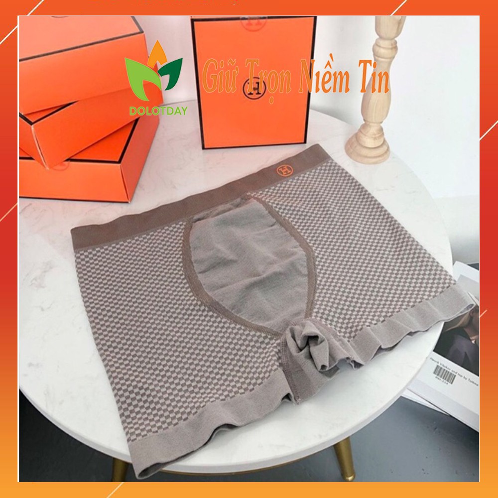 Hộp 3 quần lót nam boxer co giãn chữ H, Quần sịp đùi nam Happylive