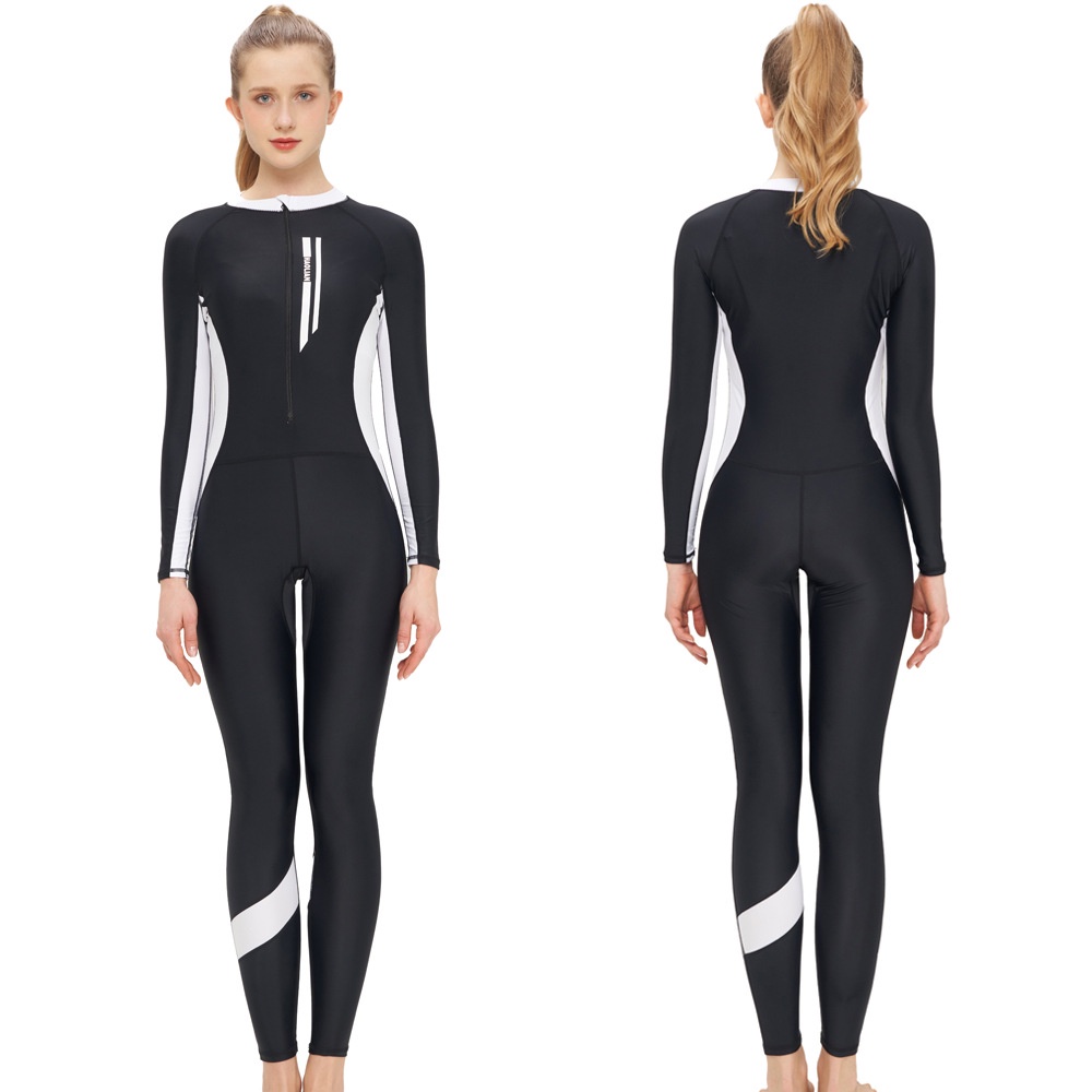 Đồ Bơi Áo Tắm Dài Tay Một Mảnh Cho Nữ Kín Đáo - Bikini Chống Nắng Khóa Kéo Chất