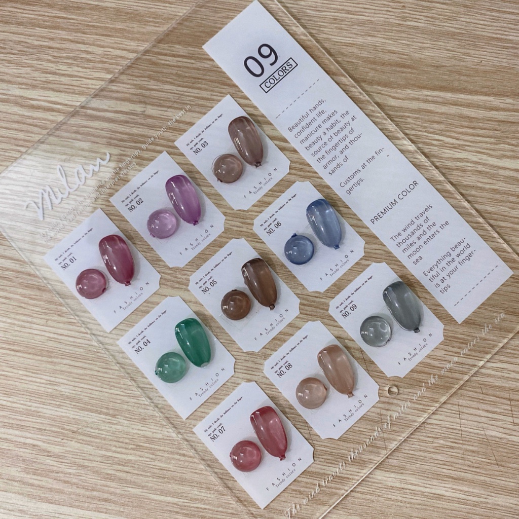 [05] Set sơn gel thạch 9 màu Very Good Nail chính hãng 15ml + tặng kèm bảng màu