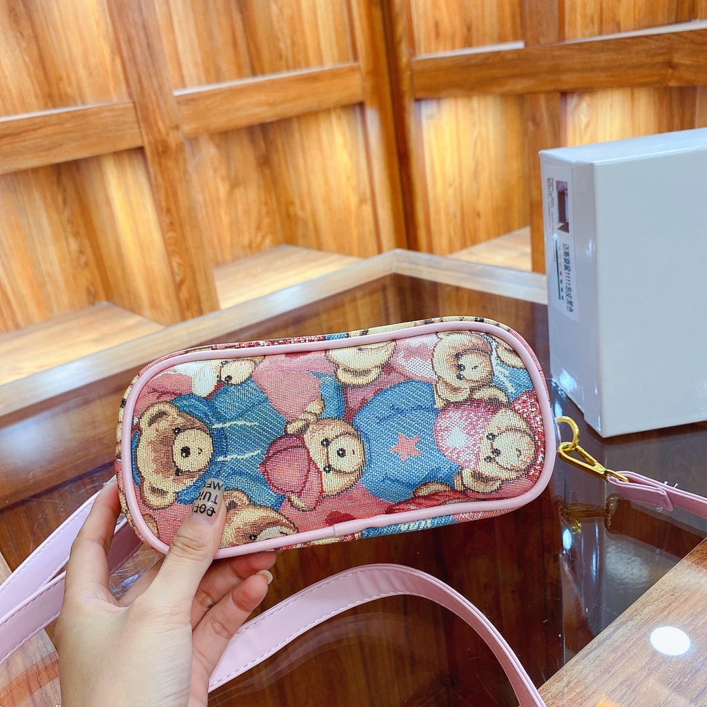 Túi Bucket Đeo Vai / Đeo Chéo Cỡ Lớn Hình Gấu Dễ Thương Có Thể Tháo Rời