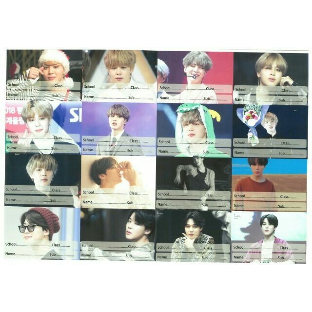 Nhãn vở thành viên BTS (16 cái/set)