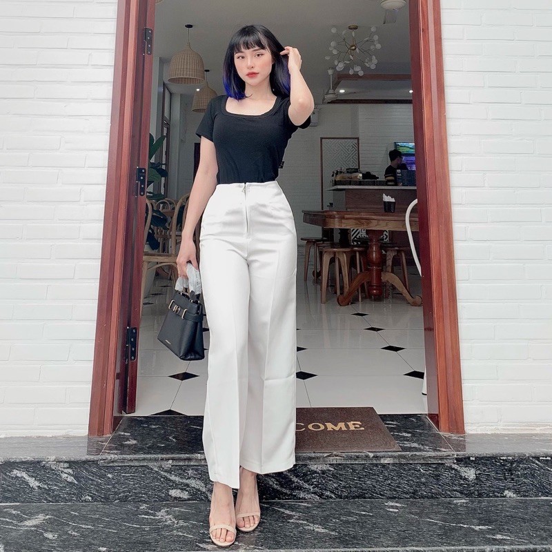 Quần xuông ống rộng khoá trước(Ảnh thật) | BigBuy360 - bigbuy360.vn