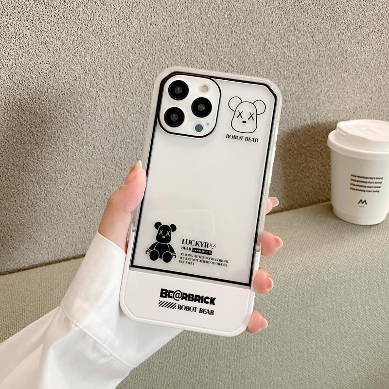 Ốp Điện Thoại TPU Silicon Mềm Chống Bụi Bẩn Chống Sốc Gắn Giá Đỡ Hình Gấu Cho IPhone 13 11 12 Pro Max 7 8 Plus X XR XSMAX
