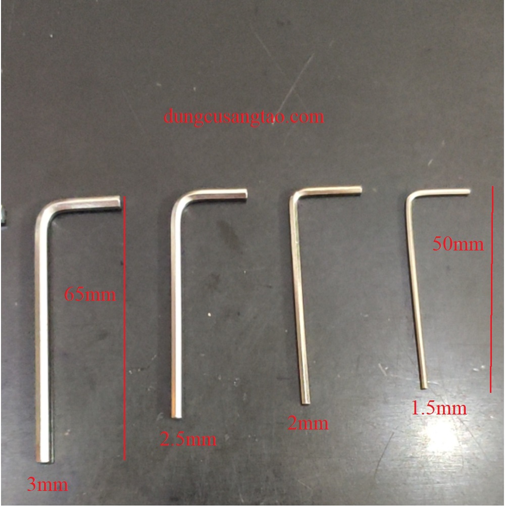 Trọn bộ 7 cái khóa lục giác từ 1.5mm-6mm