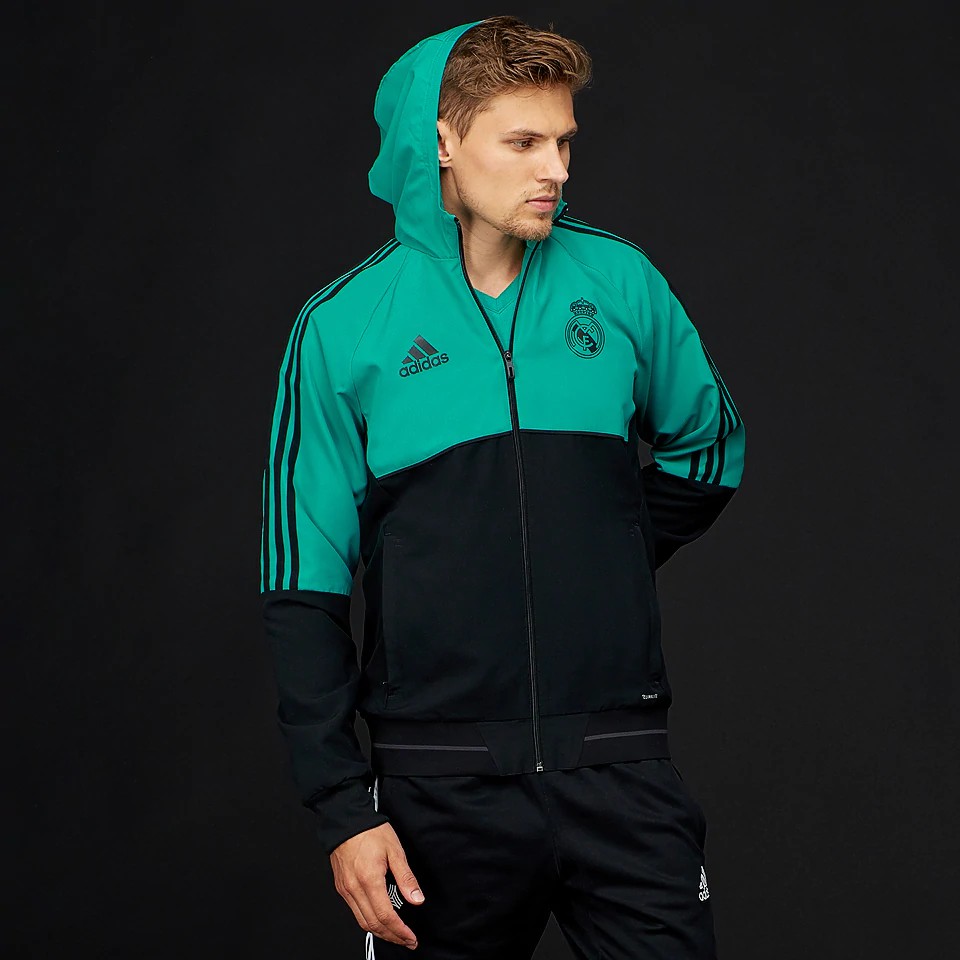 Áo khoác adidas Mens RMCF Real Madrid Presentation Jacket Aero Reef/Black