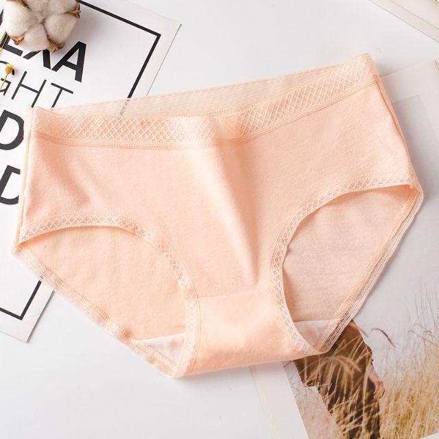 Quần lót cotton cạp lưới - quần lót nữ trơn màu phong cách HQ dễ thương 002