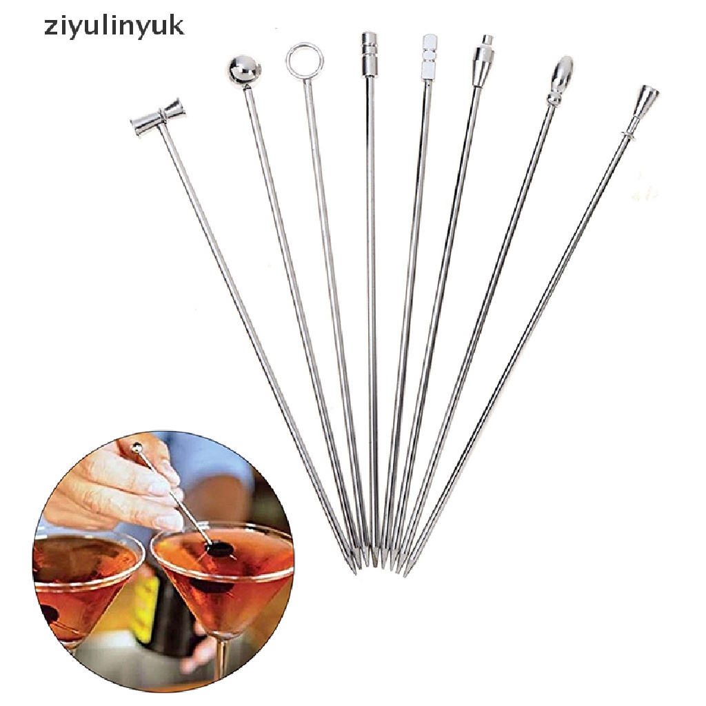Set 4 Que Inox Gắp Cocktail / Trái Cây Có Thể Tái Sử Dụng