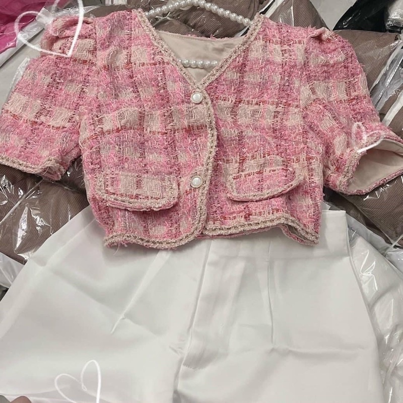 SET ÁO DẠ HỒNG BABY