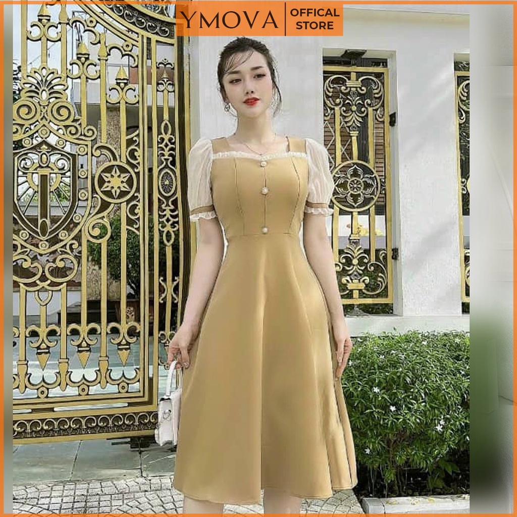 Váy công sở ,Đầm dự tiệc tay voan váy thiết kế phong cách hàn quốc