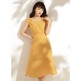 Đầm nhún eo bèo cổ GUMAC MS10945