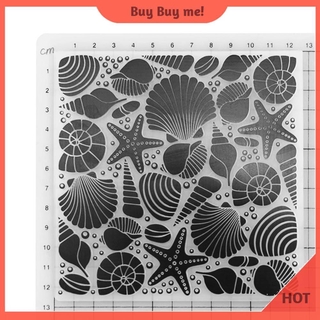 Conch Shell Print DIY Scrapbook Plastic Embossing Template Folder Stencil