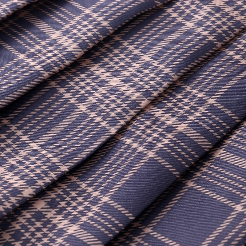 NUZIRO  Chân Váy Nữ Lưng Cao Dáng Chữ A Họa Tiết Caro Thời Trang