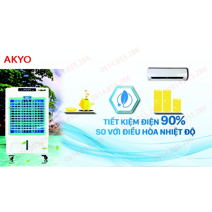 Quạt điều hòa Akyo E4000 tiết kiệm 60% – 80% điện năng so với máy lạnh