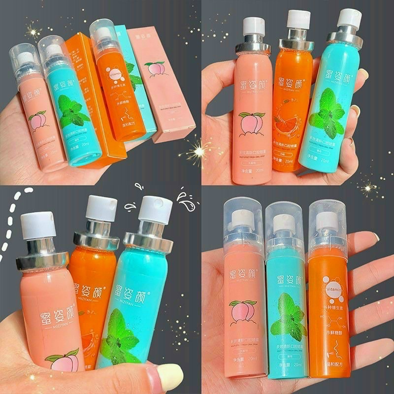 Combo 3 chai xịt thơm miệng MIZIYAN, xịt thơm miệng Heyxi chính hãng 20ml