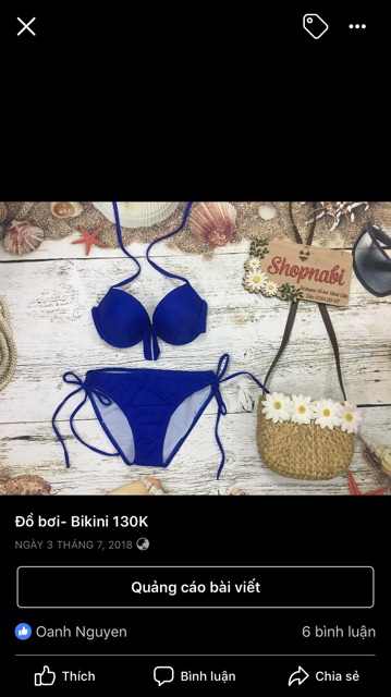 Bikini đi biển mút dày nâng ngực- Đồ bơi nữa cạp thấp khoe dáng- shopnabi