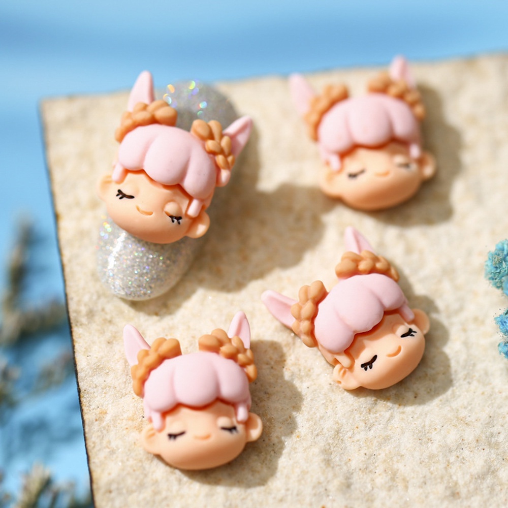 [Hàng mới về] Phụ kiện trang trí móng tay hình búp bê hoạt hình 3D làm từ nhựa resin màu kẹo dễ thương DIY