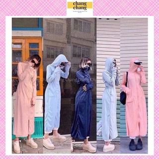 Áo Chống Nắng Toàn Thân Thông Hơi Xuất Khẩu Hàng Đẹp Form Dài 1m5, Váy Chống Nắng Toàn Thân
