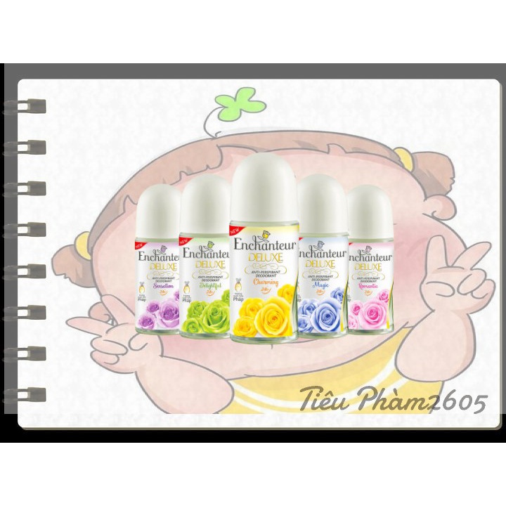 Lăn khử mùi hương nước hoa Enchanteur Charming/ Sensation/ Delightful/ Romantic/ Magic 25ml