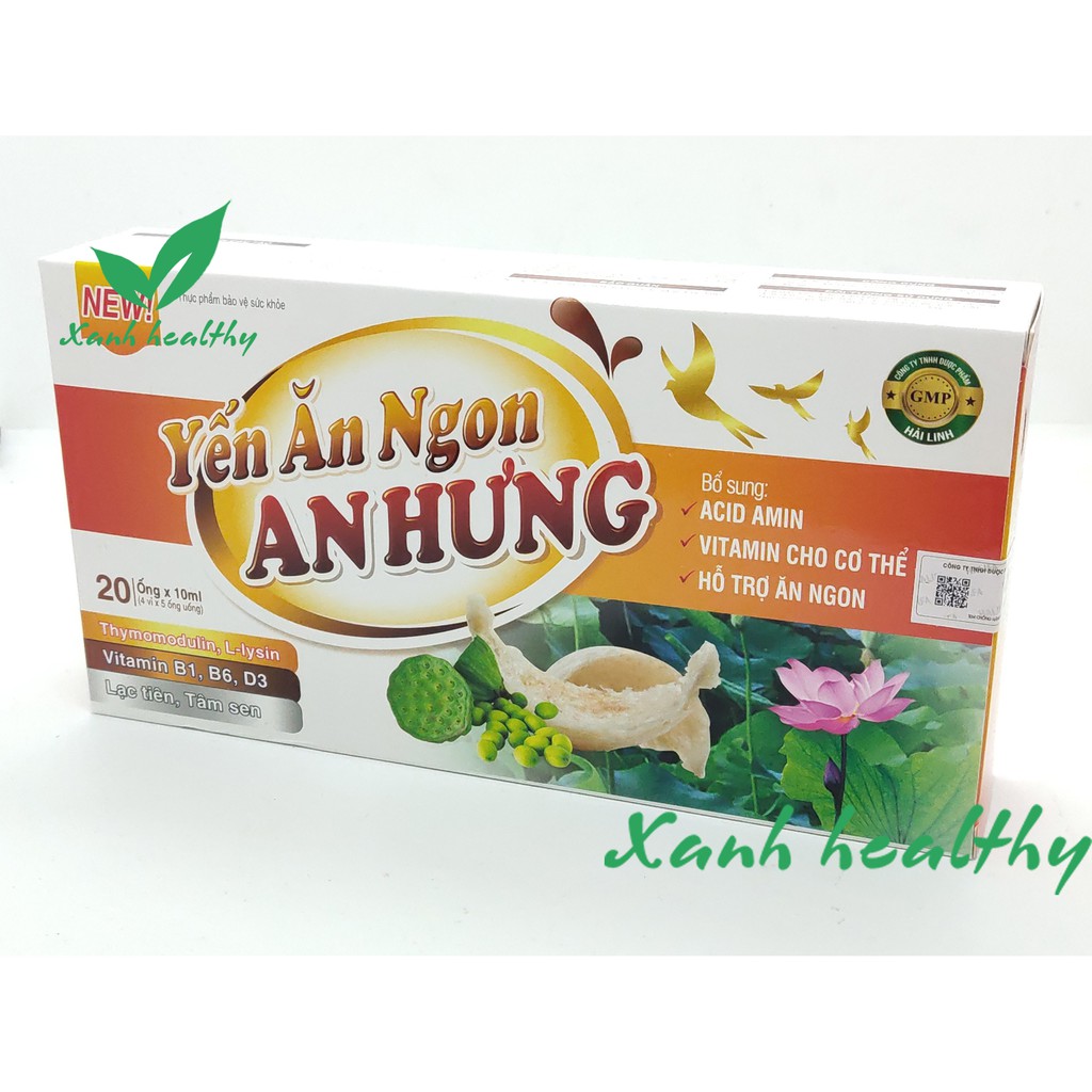 Yến ăn ngon An Hưng -thành phần yến sào, lạc tiên, tâm sen và các vitamin giúp tiêu hóa khỏe, ăn ngon, tăng sức đề kháng